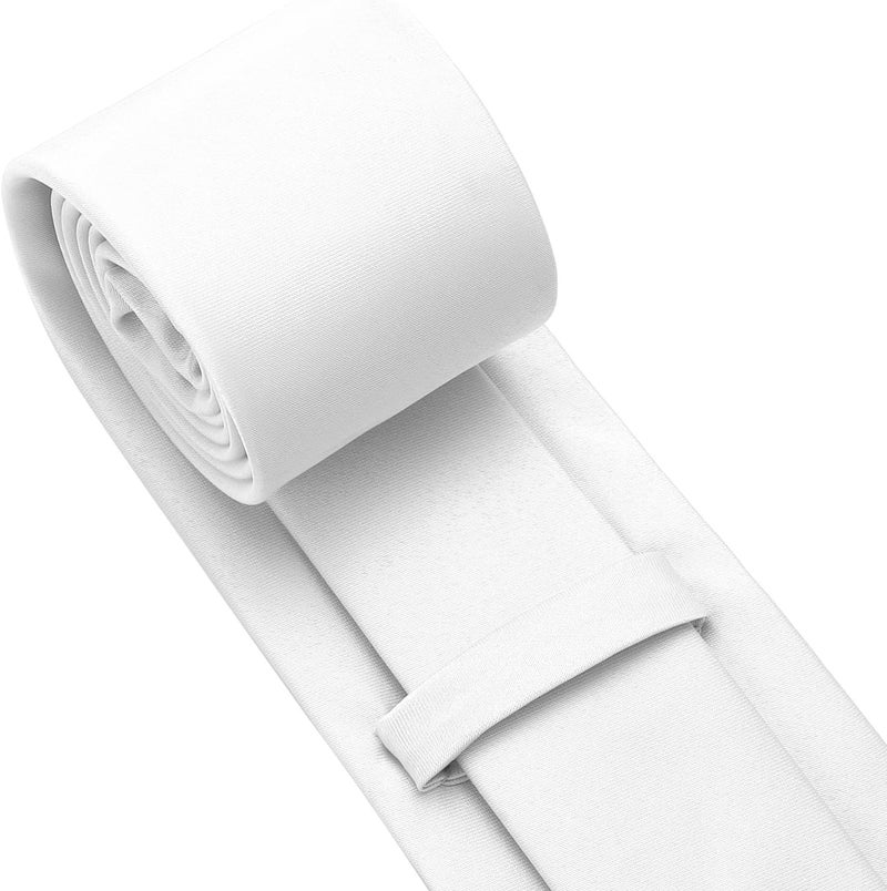 pensee Men's Tie Set Solid Pure Color 3.15" (8CM) Classic Formal Plain Necktie and Pocket Square Set For Men - Image 5